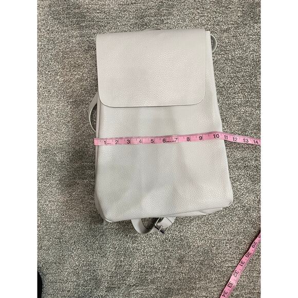 NWOT Pebbled Gray Leather Envelope Backpack Boho Festival Rocker Everywhere Tote main image 6